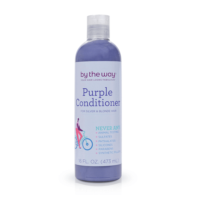 Acondicionador morado de The BTW Co. para cabello plateado,