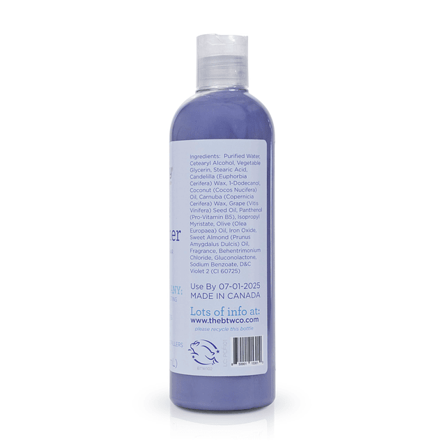 Acondicionador morado de The BTW Co. para cabello plateado,