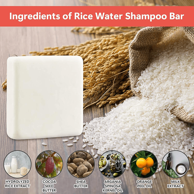 Juego de barra de Shampoo y acondicionador de agua de arroz