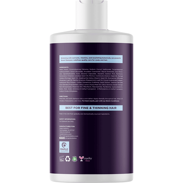 Shampoo avanzado de biotina para el crecimiento del cabello