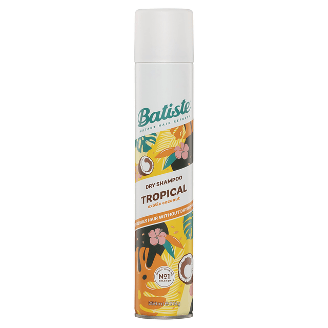 Shampoo Seco Fragancia Tropical, Coco y Floral, Spray Sin En