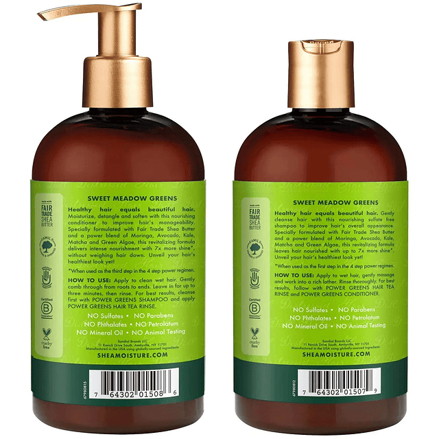 Power Greens Shampoo y acondicionador para cabello rizado Ca