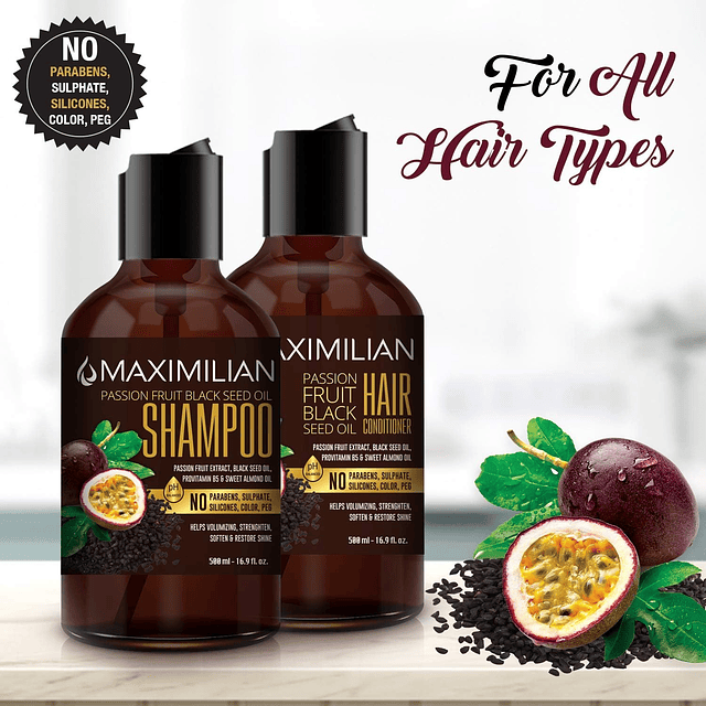 Maximilian Passion Fruit Juego de Shampoo y acondicionador p