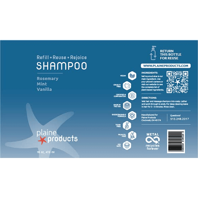 Shampoo y acondicionador ecológico - Romero, menta, vainilla