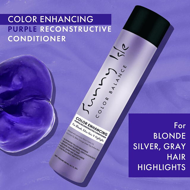 Acondicionador reconstructivo morado que mejora el color, 10