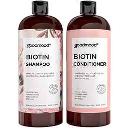 Shampoo y acondicionador de biotina GoodMood para el crecimi