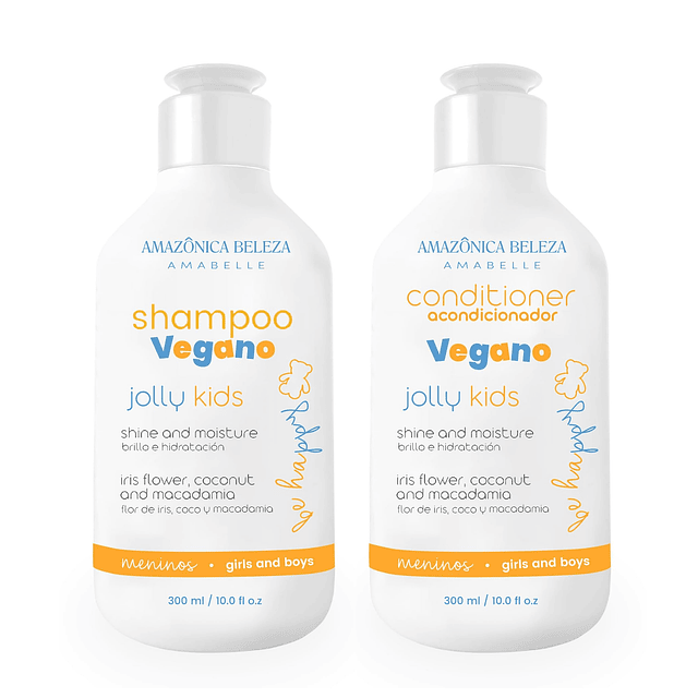 Jolly Kids Juego de Shampoo y acondicionador vegano, para to