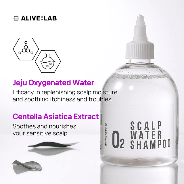 ALIVELAB O2 Shampoo de agua para el cuero cabelludo, limpiez