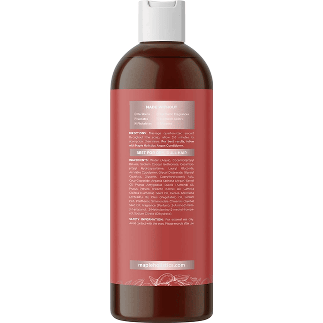 Shampoo de aceite de argán para cabello seco - Shampoo sin s