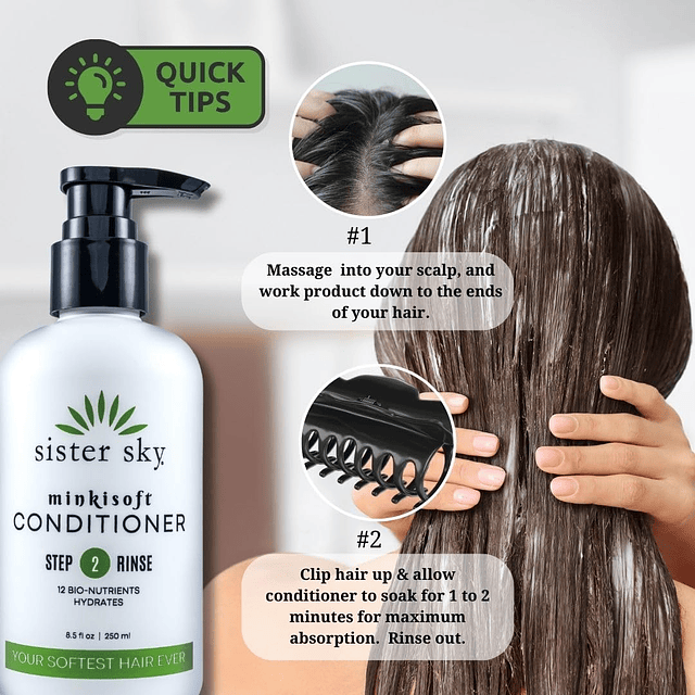 Acondicionador MinkiSoft para tu cabello más suave, sin para