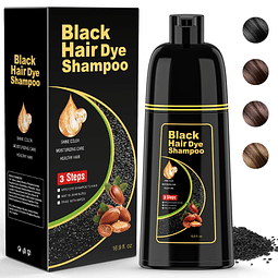 Shampoo de tinte para cabello negro 3 en 1 para mujeres con