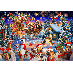 Crazy Christmas Canines Jigsaw Puzzle Rompecabezas navideño