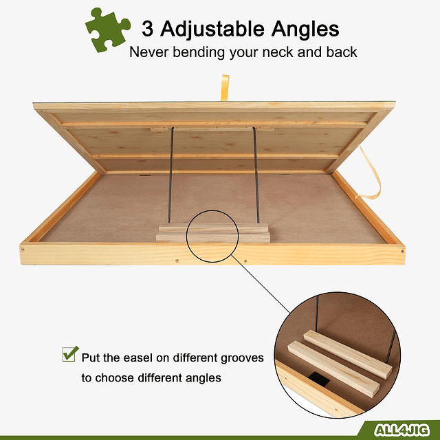 Tablero de rompecabezas ajustable con 4 cajones y cubierta –