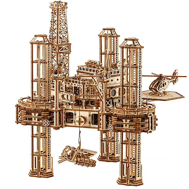 Offshore Rig Platform Rompecabezas de madera 3D para adultos