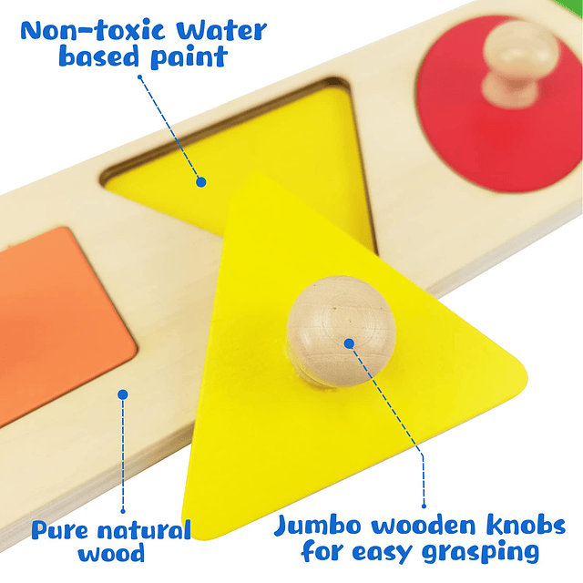 Rompecabezas con forma Montessori para niños pequeños de 1 a