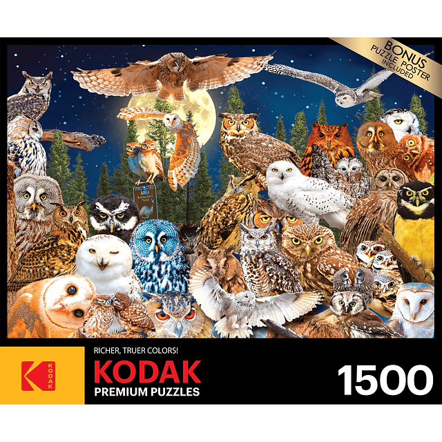 Kodak Premium Búhos nocturnos Rompecabezas de 1500 piezas pa