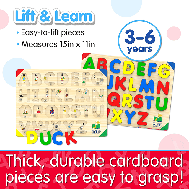 : Lift & Learn ABC Puzzle Rompecabezas del alfabeto para niñ