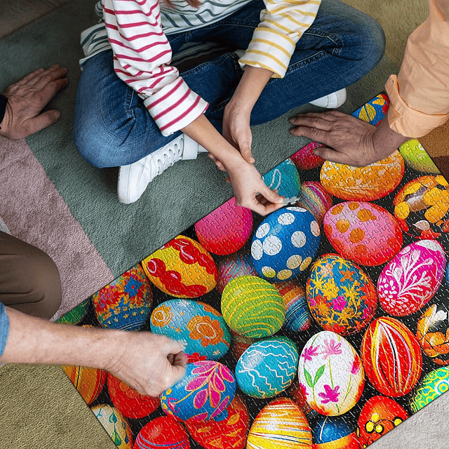 Puzzle-Huevos de Pascua coloridos-1000 piezas degradado colo