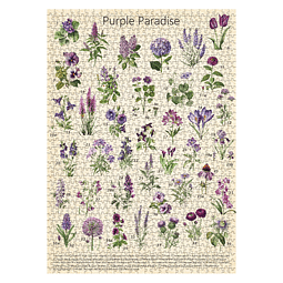 Rompecabezas vintage de flores moradas para adultos, rompeca