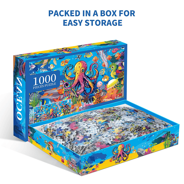 Puzzles para adultos 1000 piezas, 27,6 x 19,7 pulgadas, océa