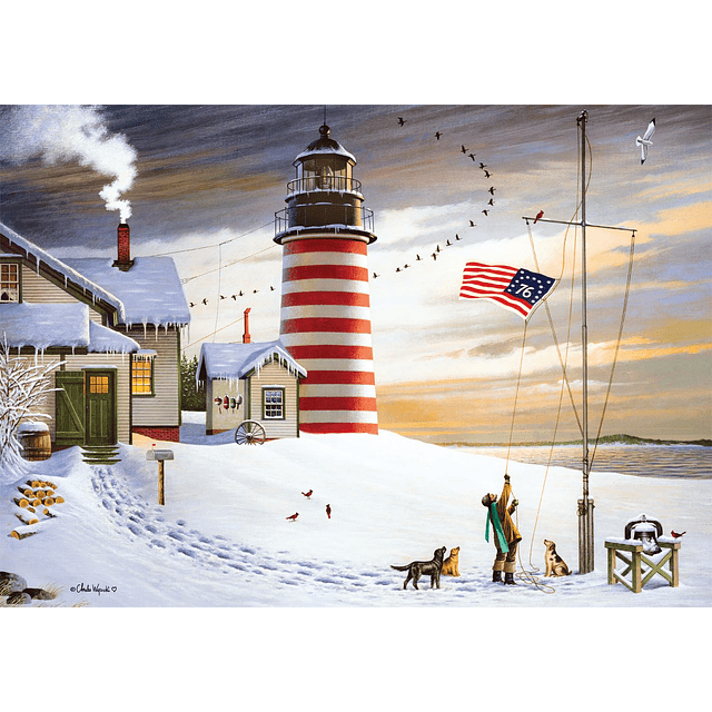 Charles Wysocki Faro West Quoddy Rompecabezas de 300 piezas