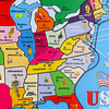 Rompecabezas de Mapa de EE. UU. de Madera de 46 Piezas para