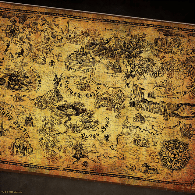 Rompecabezas de 1000 piezas del mapa de Hyrule de The Legend