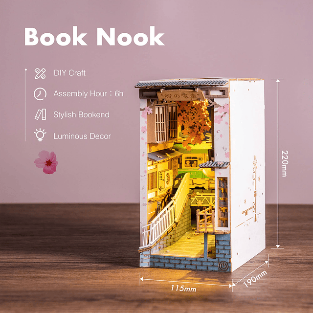 DIY Book Nook Kit Sakura Densya, DIY Miniatura Booknook Kit