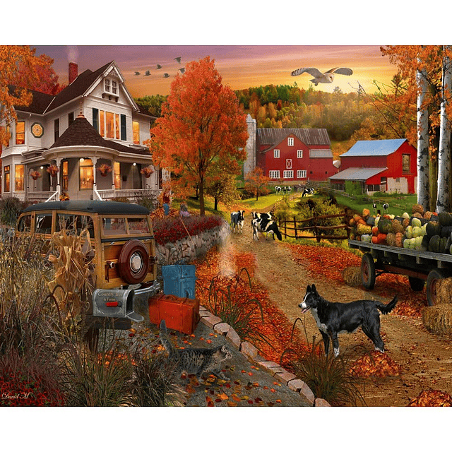 Country Inn & Farm Jigsaw Puzzle de 1000 piezas Rompecabezas