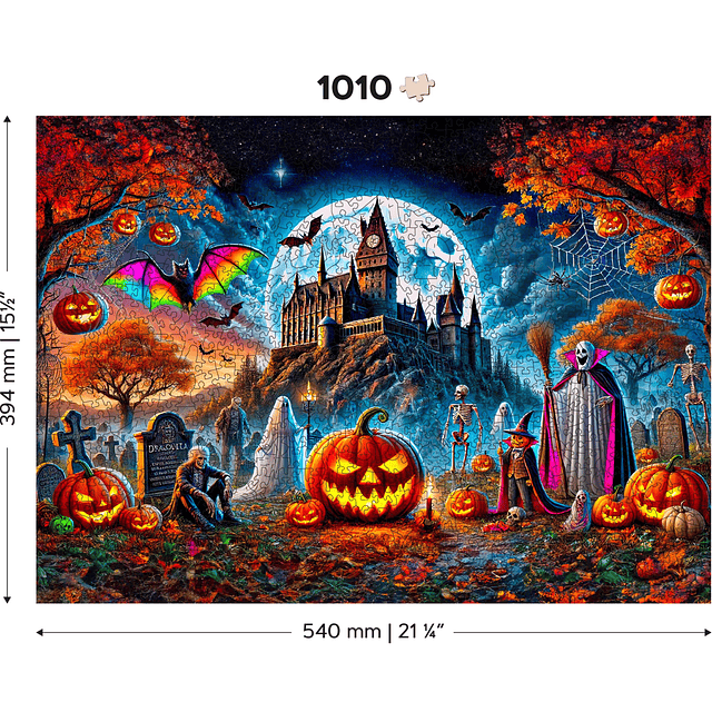 Puzzle de Madera de Halloween de 1000 Piezas Noche de Calaba