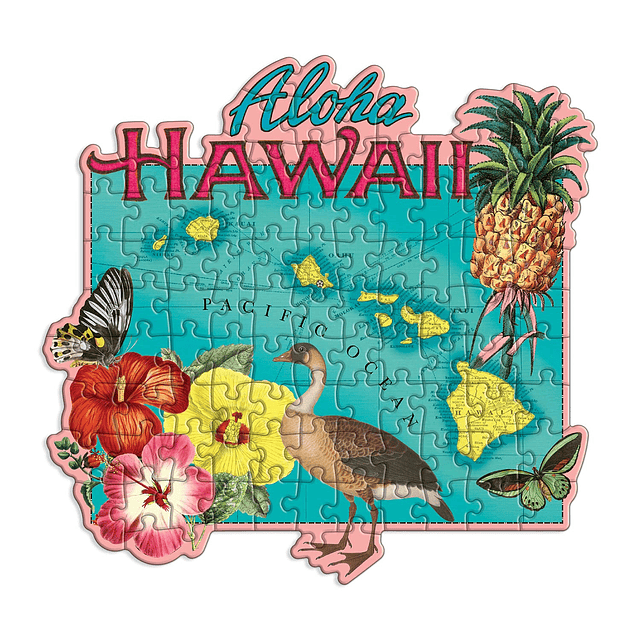 Wendy Gold Mini rompecabezas en forma de Hawaii, 100 piezas,