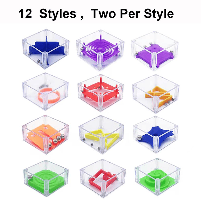 24 piezas Balance IQ Maze Game, Mini Maze Cube Puzzle Box 3D