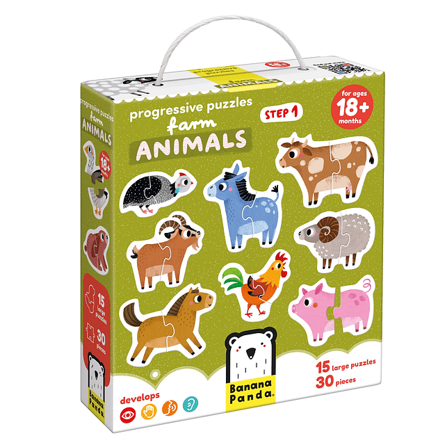 Puzzles progresivos Animales de granja 18m+ Puzzle para niño