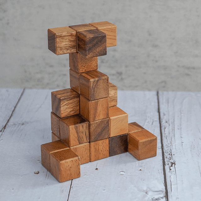 Soma Puzzle Cube Juguete de madera Rompecabezas Escritorio J