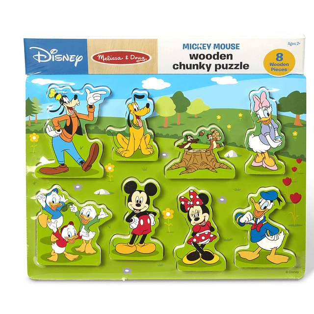 Disney Mickey Mouse Rompecabezas de madera grueso (8 piezas)