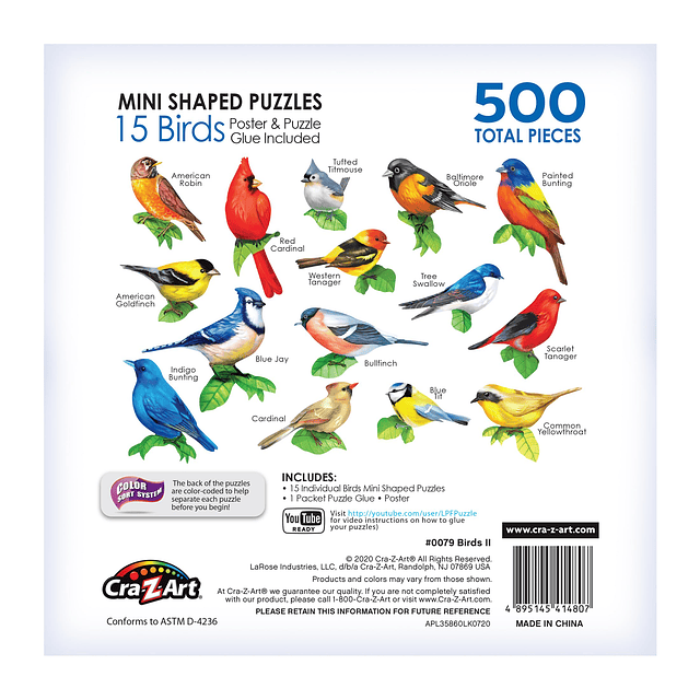 Miniforma Songbirds II Rompecabezas de 500 piezas para adult