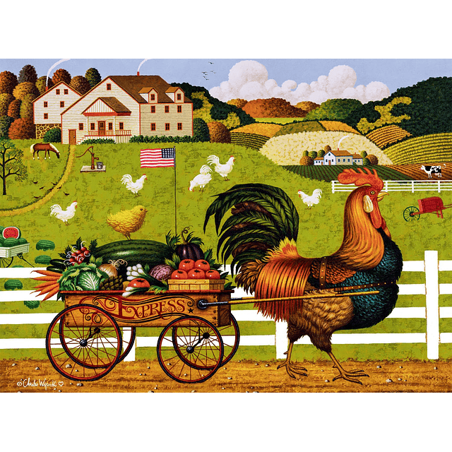 Charles Wysocki Rooster Express Rompecabezas de 1000 piezas