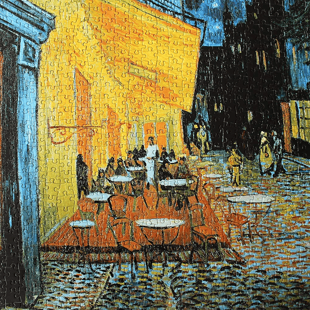 Cafe Terrace at Night de Vincent Van Gogh Rompecabezas de 10