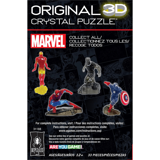 BePuzzled, rompecabezas de cristal 3D original de Marvel Spi