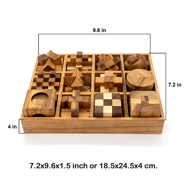 Juego de caja de rompecabezas de madera (12 juegos) Desafian