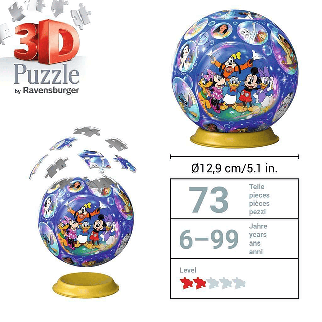 Puzzle 3D 11561 Puzzle Ball Personajes Disney 72 Piezas Puzz