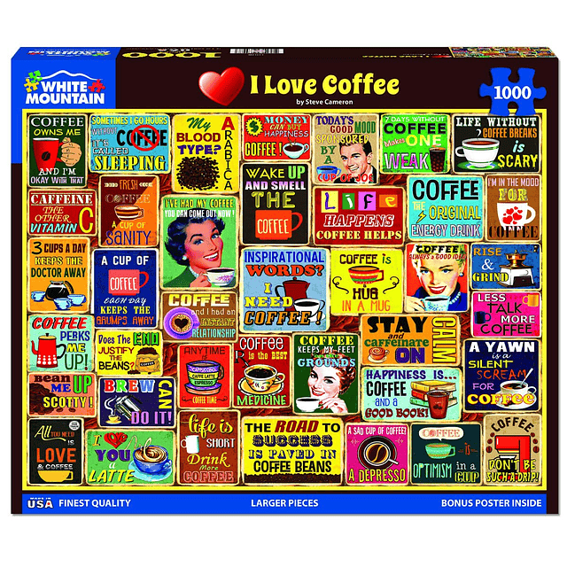 Puzzles I Love Coffee Rompecabezas de 1000 piezas para adult