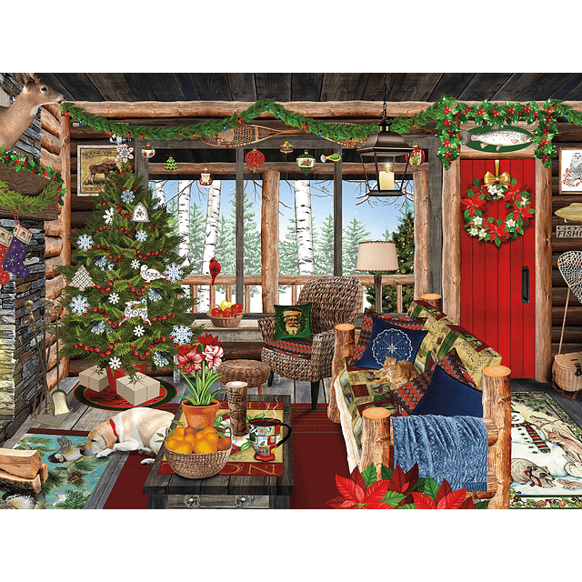 Tracy Flickinger Lodge de Navidad Rompecabezas de 300 piezas