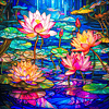 Puzzle-Stained Glass Waterlily-1000 Piezas Vidrieras Puzzle