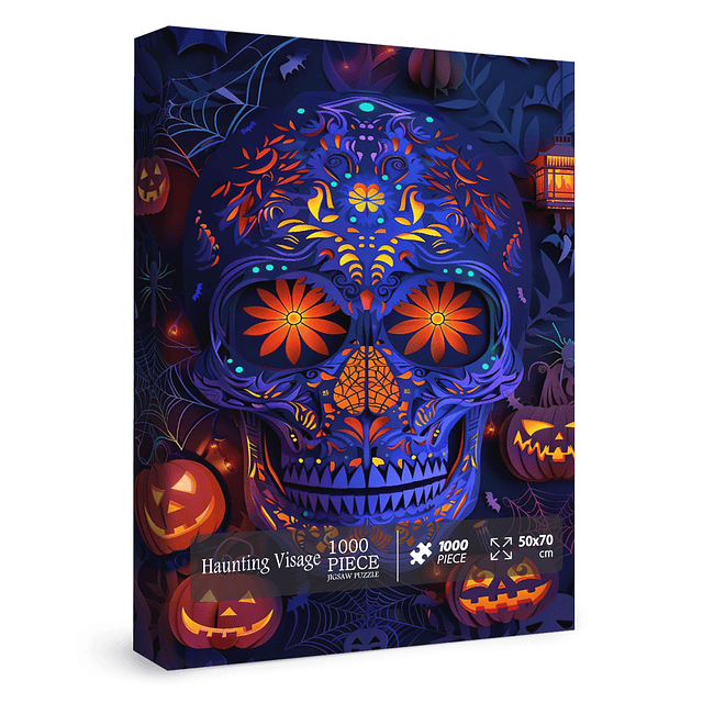 Rompecabezas de calavera de terror de Halloween para adultos