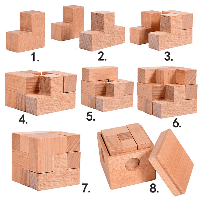 Rompecabezas de cubo de madera 3D Rompecabezas de madera Rom