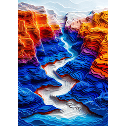 Puzzle-The Blue Canyon-3D Visual 1000 piezas Puzzle Autoster