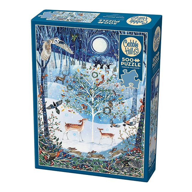 Cobble Hill Puzzle de 500 piezas Winter Woodland Póster de m