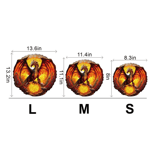 Rompecabezas de madera para adultos, Dragón ardiente (M-200