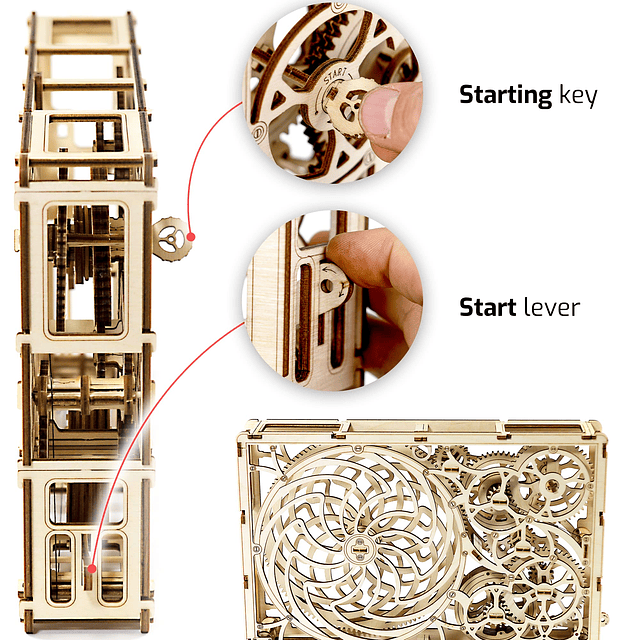 Imagen cinética Rompecabezas de madera 3D para adultos Kit d